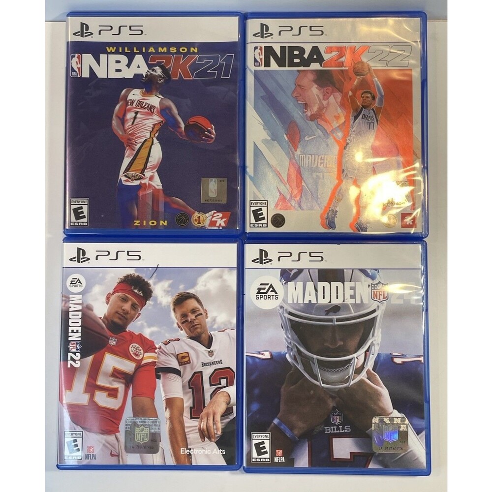 PlayStation 5 PS5 Sports Game Lot Madden 22 & 24, NBA 2K21 2K22 Bundle Tested